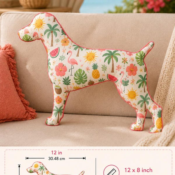 Dog Sewing Pillow Pattern PDF | Cute Puppy Plush Sewing Pattern | A4 Printable Stuffed Animal Template | DIY Soft Toy | Beginner Friendly