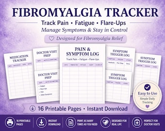 Fibromyalgia Tracker Printable | Pain, Fatigue, Flare-Up & Symptom Journal PDF