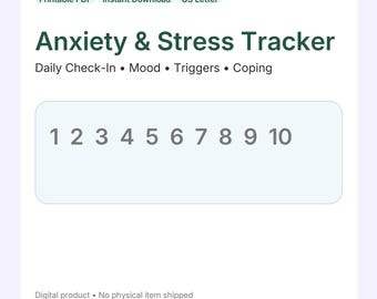 Anxiety & Stress Tracker Printable PDF – Daily Mental Health Journal