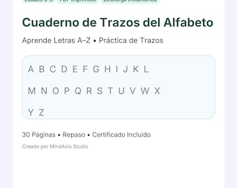 Alphabet Tracing Workbook A-Z | Kids Learning Printable (PDF)
