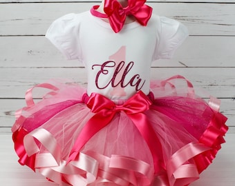 Personalized Pink First Birthday Outfit for Baby Girl 1st Birthday Dress Berry 1st Birthday Custom Birthday Shirt Idea for One Year Old Gift