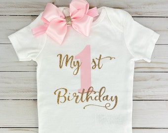 Girl 1st Birthday Shirt Girl First Birthday Bodysuit Baby Girl Personalized 1st Birthday Gift Baby Girl First Birthday Gift Girl 1st Birthda