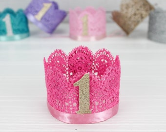 First Birthday Crown Baby Girl Princess 1st Birthday Party Hat Cake Smash Photo Prop 1st Birthday Crown Party Favor for 1st Birthday Girl