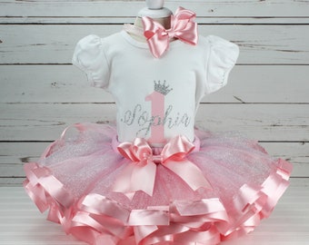 Girl First Birthday Outfit Baby Girl 1st Birthday Outfit Princess Birthday Dress Personalized 1st Birthday Gift Girl First Birthday Shirt