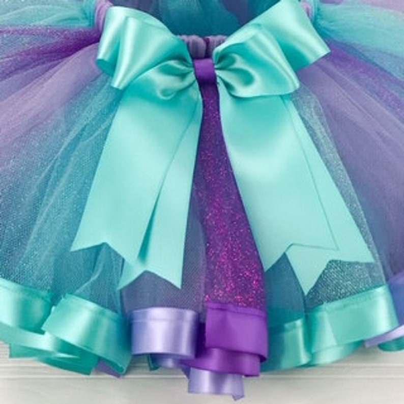 Mermaid Princess Party Ribbon Trimmed Tutu for Toddler Girl