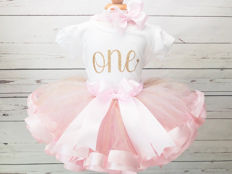 First Birthday Outfit Girl 1st Birthday Outfit Girl Baby Girl Birthday Dress Princess Tutu for One Year Old Girl Baby Girl Birthday Gift image 2