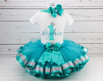 First Birthday Outfit Baby Girl Personalized 1st Birthday Outfit Girl Princess Crown First Birthday Dress Personalized 1st Birthday Gift