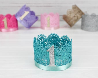 Birthday Crown - First Birthday Party Hat - Cake Smash Photo Prop - 1st Birthday Princess Crown - Customize for Any Age