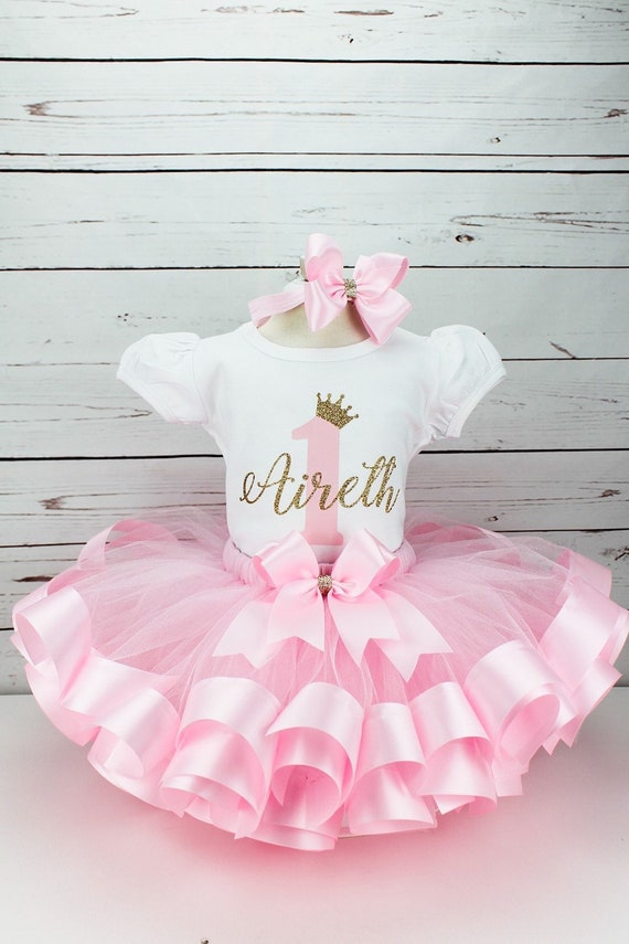  Baby girl princess birthday outfit First birthday