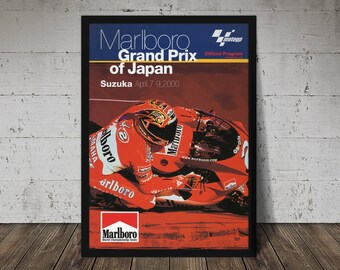 2000 MOTOGP Marlboro Grand Prix of Japan Print - Digital Download, Printable Art, Motorcycle Decor, Motorcycle Print, Motorcycle Poster