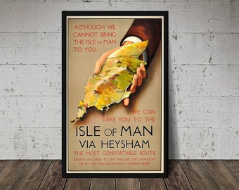 T.T. RACES Via Heysham - Vintage Motorcycle Grand Prix Poster - Digital Download, Printable Art, Vintage Motorcycle, Motorcycle Print