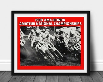 1988 LORETTA LYNN'S AMA Honda Nationals Vintage Motocross Poster - Motorcycle Decor, Motorcycle Print, Motocross, Supercross