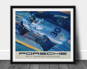 1982  Vintage Auto Racing Poster - Digital Download, Printable Art, Vintage Auto Racing Decor