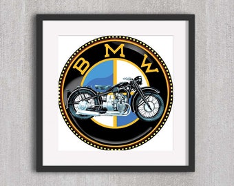 CUSTOM LISTING for Stephen BMW Vintage Motorcycle Poster