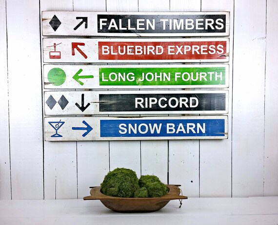 Items similar to 30" x 42" HUGE PERSONALIZED Ski Slope Sign, Skiing