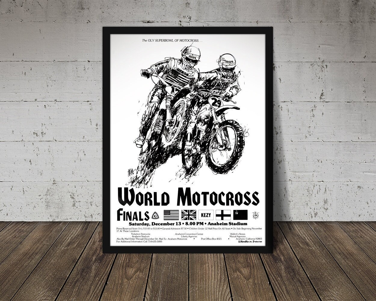 Bourgogne par Land 1975 WORLD MOTOCROSS FINALS Vintage Motocross Poster - Etsy