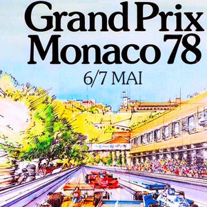 1978 FORMULA 1 MONACO Grand Prix Digital Download, Printable Art, Vintage Auto Racing Decor, Racecar Print, Racecar Poster image 3