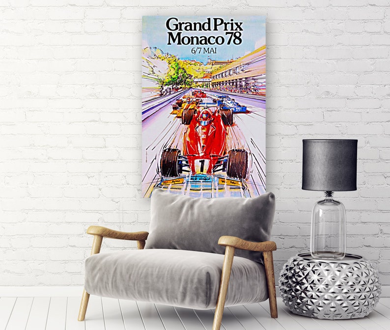 1978 FORMULA 1 MONACO Grand Prix Digital Download, Printable Art, Vintage Auto Racing Decor, Racecar Print, Racecar Poster image 5