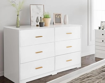 Cómoda Garvee con 6 cajones, moderna cómoda con cajones