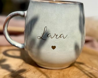 Personalisierte Tasse mit Name, Tasse mit Gravur Wunschtext, personalisierte Tasse Geschenk, individuelle Kaffeetasse, Custom Name Mug, Pers