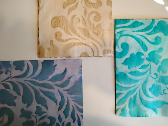 Hand dyed/stenciled paper