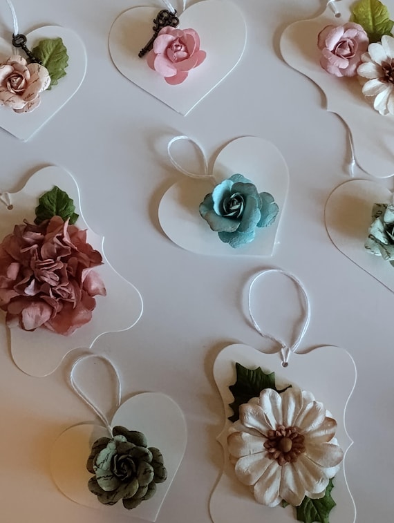 Paper flower tags