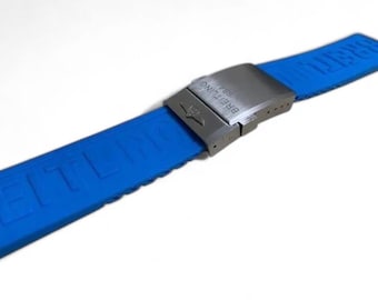 Breitling Sky Blue Rubber watch strap 22mm/24mm, Stainless Steel Buckle Fast shipping