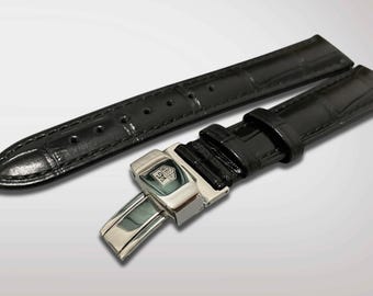 Cinturino in pelle nera da 18 mm per orologio Tag Heuer, compatibile con Carrera Monaco Formula 1.