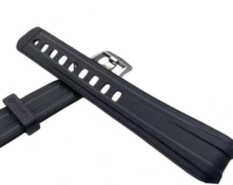 20mm Black Rubber Watch Strap: Seamaster 300, Stainless Steel Buckle Fast shipping