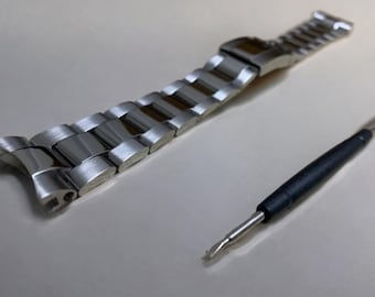 Silber Edelstahl Oyster Uhrenarmband 20 mm / 21 mm Schneller Versand