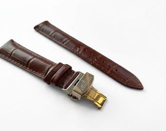 Longines Lederarmband braun mit Edelstahl Faltschließe (18 mm/19 mm/20 mm)