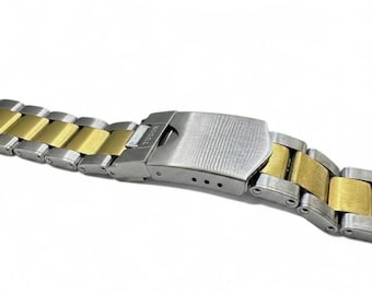 Cinturino per orologio da polso Tudor da 22 mm in acciaio inossidabile bicolore giallo/argento. Spedizione veloce.