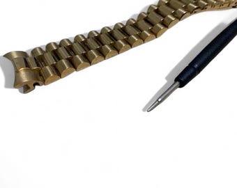 Gelb Vergoldetes Präsident Uhrenarmband (20 mm/ 21 mm) Schneller Versand