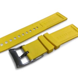 Pasek do zegarka Breitling Yellow z gumy 22 mm/24 mm ze sprzączką ze stali nierdzewnej, szybka wysyłka zdjęcie 4
