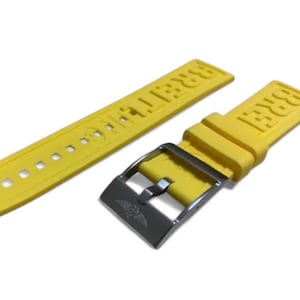 Pasek do zegarka Breitling Yellow z gumy 22 mm/24 mm ze sprzączką ze stali nierdzewnej, szybka wysyłka zdjęcie 1