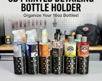 Car Detailing Bottle Holder – 16oz Spray Trunk Organizer, Modular ASA Storage Rack