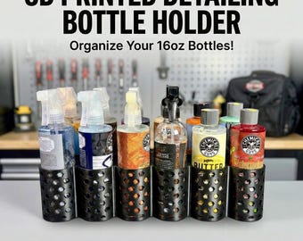 Car Detailing Bottle Holder small – 16oz Spray Trunk Organizer, Modular ASA Storage Rack