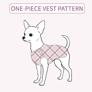 One-Piece Dog Vest Sewing Pattern | Beginner DIY Pet Clothes (PDF Download)
