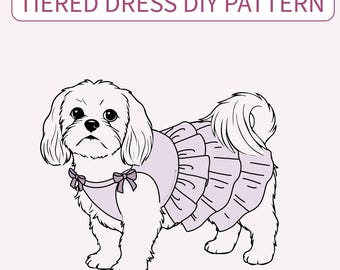 Patrón de costura para vestido de perro / Ropa para mascotas DIY para principiantes (Descarga en PDF)