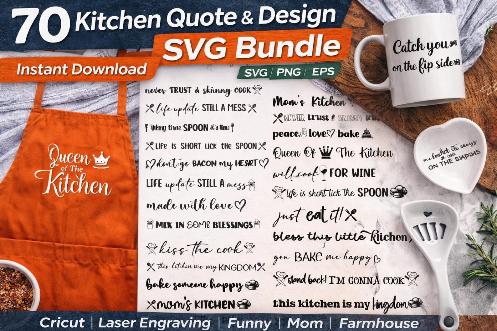 Funny Kitchen Quote SVG PNG | Mom's Spoon Handle Laser Engraving ...