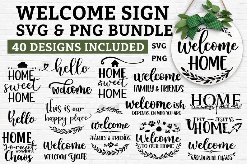 Welcome Bundle SVG | Farmhouse,porch Decor Cutting Files Digital I ...
