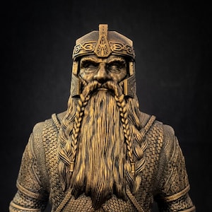 Busto de Gimli em Resina - Estátua Colecionável de Senhor dos Anéis
