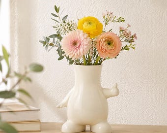 Ceramic Gesture Vase, Modern Hand Shape Vase, Minimalist Decorative Flower Vase, Artistic Home Decor Gift