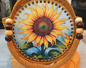 sunflower crochet bag