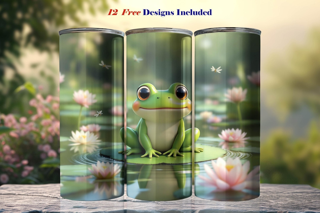 Frog Tumbler Sublimation Design, Seamless Wrap, 12 FREE Designs ...