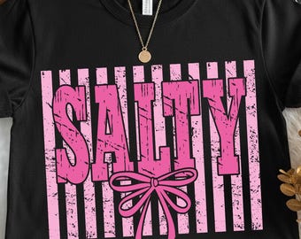 Salty Summer PNG | Trendy Beach Vibes Design | Aesthetic Funny Sarcastic Summer Shirt PNG | Retro Vacation Sublimation Download