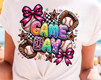 Game Day Baseball PNG | Faux Yarn Sports Design | Baseball Mom Shirt PNG | Retro Team Spirit Sublimation | Cricut Digital Download