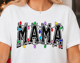 Mama Christmas Lights SVG | Holiday Shirt Design (Digital Download)