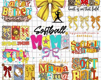 Softball Mama PNG Bundle, Preppy Softball PNG, Mama Mini Game Day PNG, Retro Softball Mom Shirt Design, Gameday Sublimation