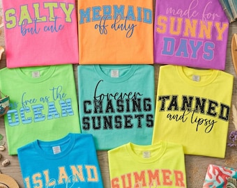 Retro Summer Varsity PNG Bundle | Beach, Lake & River Aesthetic Designs | Summer Vacation Sublimation, Cricut Digital Download